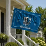 Dallas Mavericks House Flag Customized Ornate Border Blue Best Selling