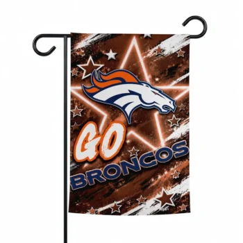 Denver Broncos Garden Flag Custom Glowing Star Orange Best Selling