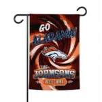 Denver Broncos Garden Flag Custom Swirl Vortex Orange Best Selling