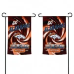 Denver Broncos Garden Flag Custom Swirl Vortex Orange Best Selling