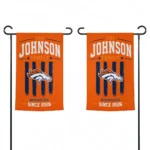 Denver Broncos Garden Flag Customized Distressed Stripes Orange Best Selling