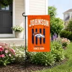 Denver Broncos Garden Flag Customized Distressed Stripes Orange Best Selling