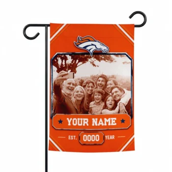 Denver Broncos Garden Flag - Customized Photo Frame Orange