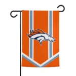 Denver Broncos Garden Flag Personalized Chevron Stripes Orange Best Selling