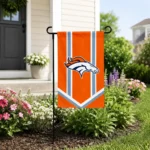 Denver Broncos Garden Flag Personalized Chevron Stripes Orange Best Selling