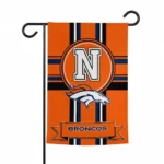 Denver Broncos Garden Flag Personalized Circle Medallion Orange Best Selling