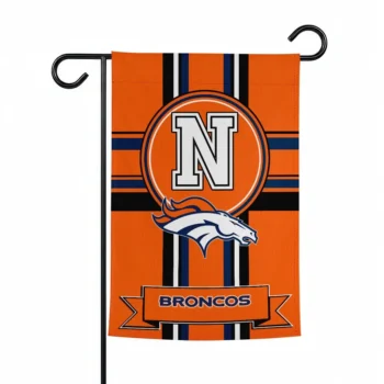 Denver Broncos Garden Flag Personalized Circle Medallion Orange Best Selling