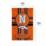 Denver Broncos Garden Flag Personalized Circle Medallion Orange Best Selling