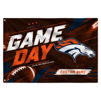 Denver Broncos House Flag Custom Action Streaks Orange Best Selling