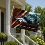 Denver Broncos House Flag Custom Diagonal Stripes Orange Best Selling