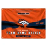 Denver Broncos House Flag Personalized Brushed Streaks Orange Best Selling