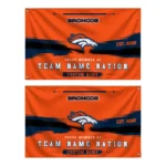 Denver Broncos House Flag Personalized Brushed Streaks Orange Best Selling