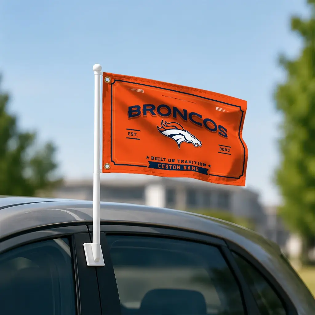 Denver Broncos House Flag Personalized Ornate Border Orange Latest Model Denver Broncos House Flag Personalized Ornate Border Orange Latest Model
