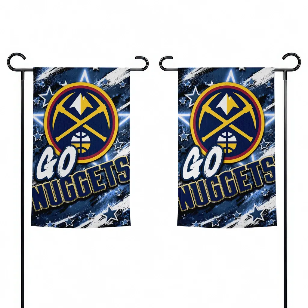 Denver Nuggets Garden Flag Custom Glowing Star Blue Fashion Forward Denver Nuggets Garden Flag Custom Glowing Star Blue Fashion Forward