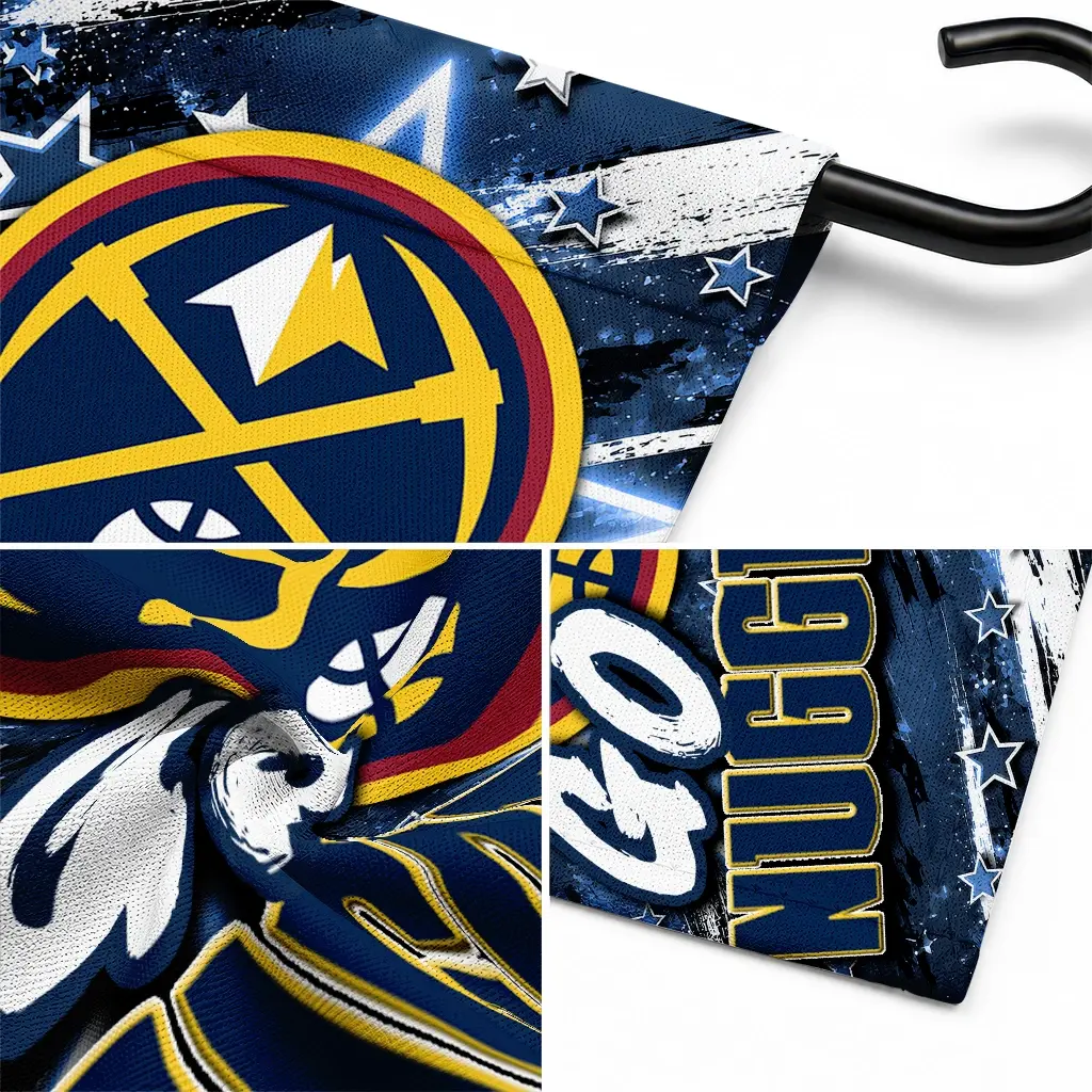 Denver Nuggets Garden Flag Custom Glowing Star Blue Latest Model Denver Nuggets Garden Flag Custom Glowing Star Blue Latest Model