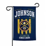 Denver Nuggets Garden Flag Customized Distressed Stripes Blue Best Selling