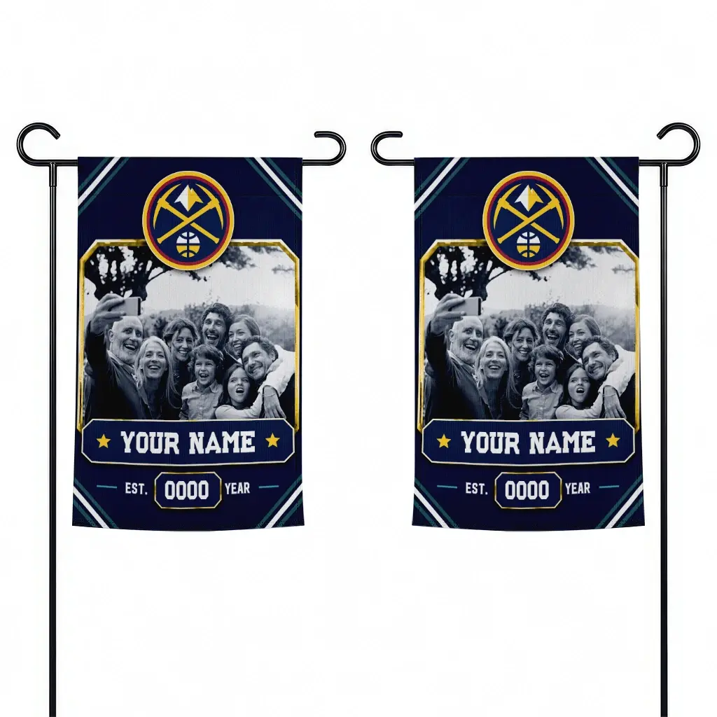 Denver Nuggets Garden Flag Customized Photo Frame Blue Fashion Forward Denver Nuggets Garden Flag Customized Photo Frame Blue Fashion Forward
