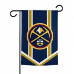 Denver Nuggets Garden Flag Personalized Chevron Stripes Blue Best Selling
