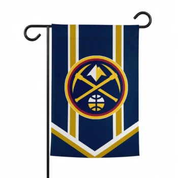 Denver Nuggets Garden Flag Personalized Chevron Stripes Blue Best Selling