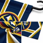 Denver Nuggets Garden Flag Personalized Chevron Stripes Blue Best Selling