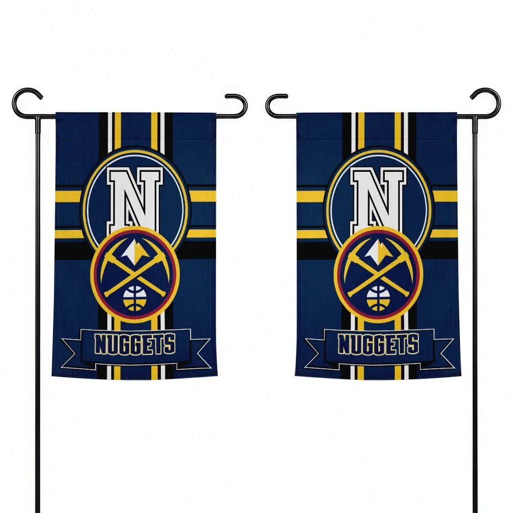 Denver Nuggets Garden Flag Personalized Circle Medallion Blue Fashion Forward Denver Nuggets Garden Flag Personalized Circle Medallion Blue Fashion Forward