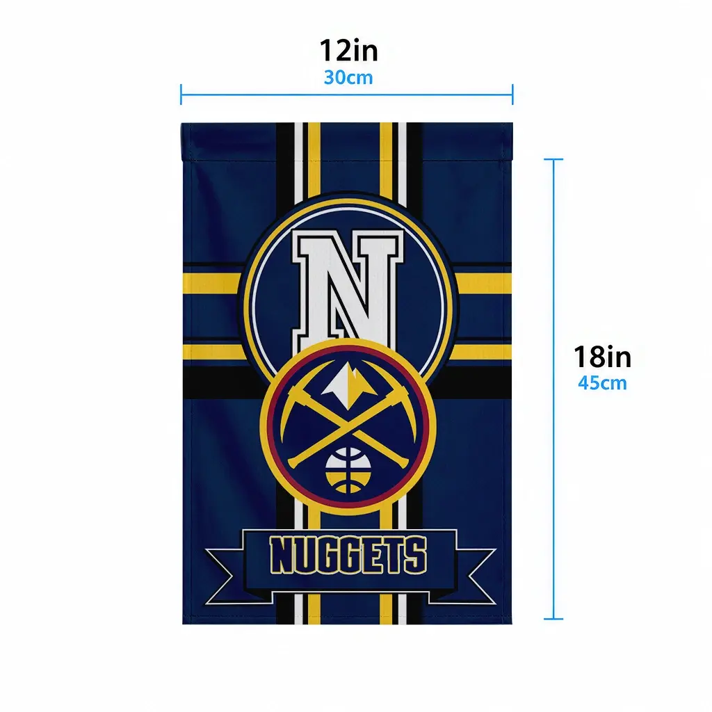 Denver Nuggets Garden Flag Personalized Circle Medallion Blue High Quality Denver Nuggets Garden Flag Personalized Circle Medallion Blue High Quality