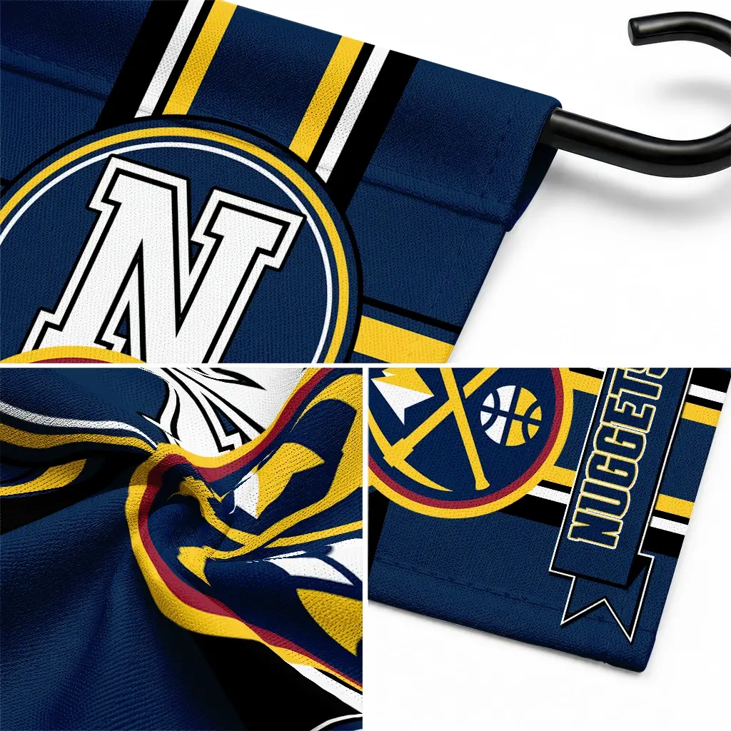 Denver Nuggets Garden Flag Personalized Circle Medallion Blue Latest Model Denver Nuggets Garden Flag Personalized Circle Medallion Blue Latest Model