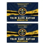 Denver Nuggets House Flag Personalized Brushed Streaks Blue Best Selling
