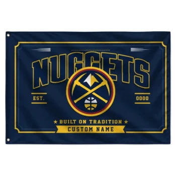 Denver Nuggets House Flag Personalized Ornate Border Blue Best Selling