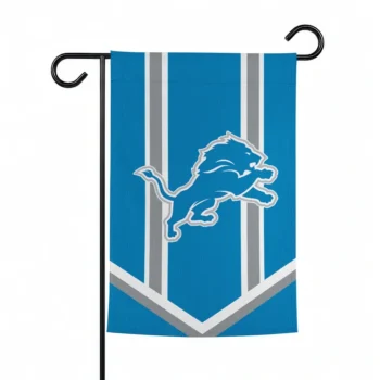 Detroit Lions Garden Flag Custom Chevron Stripes Blue Best Selling