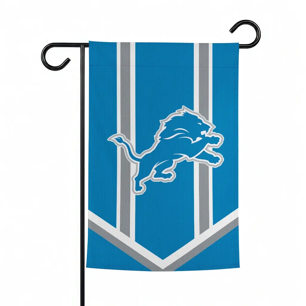 Detroit Lions Garden Flag Custom Chevron Stripes Blue Best Selling Detroit Lions Garden Flag Custom Chevron Stripes Blue Best Selling