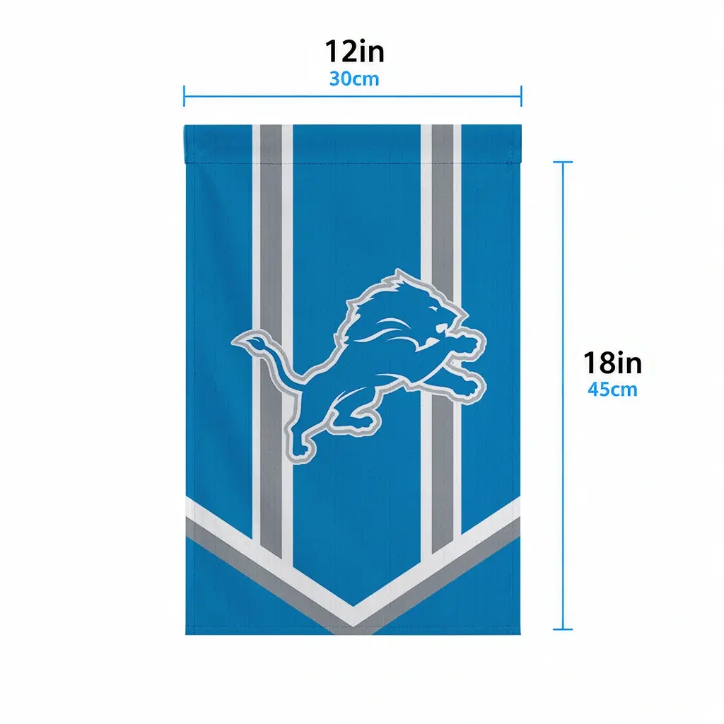 Detroit Lions Garden Flag Custom Chevron Stripes Blue High Quality Detroit Lions Garden Flag Custom Chevron Stripes Blue High Quality