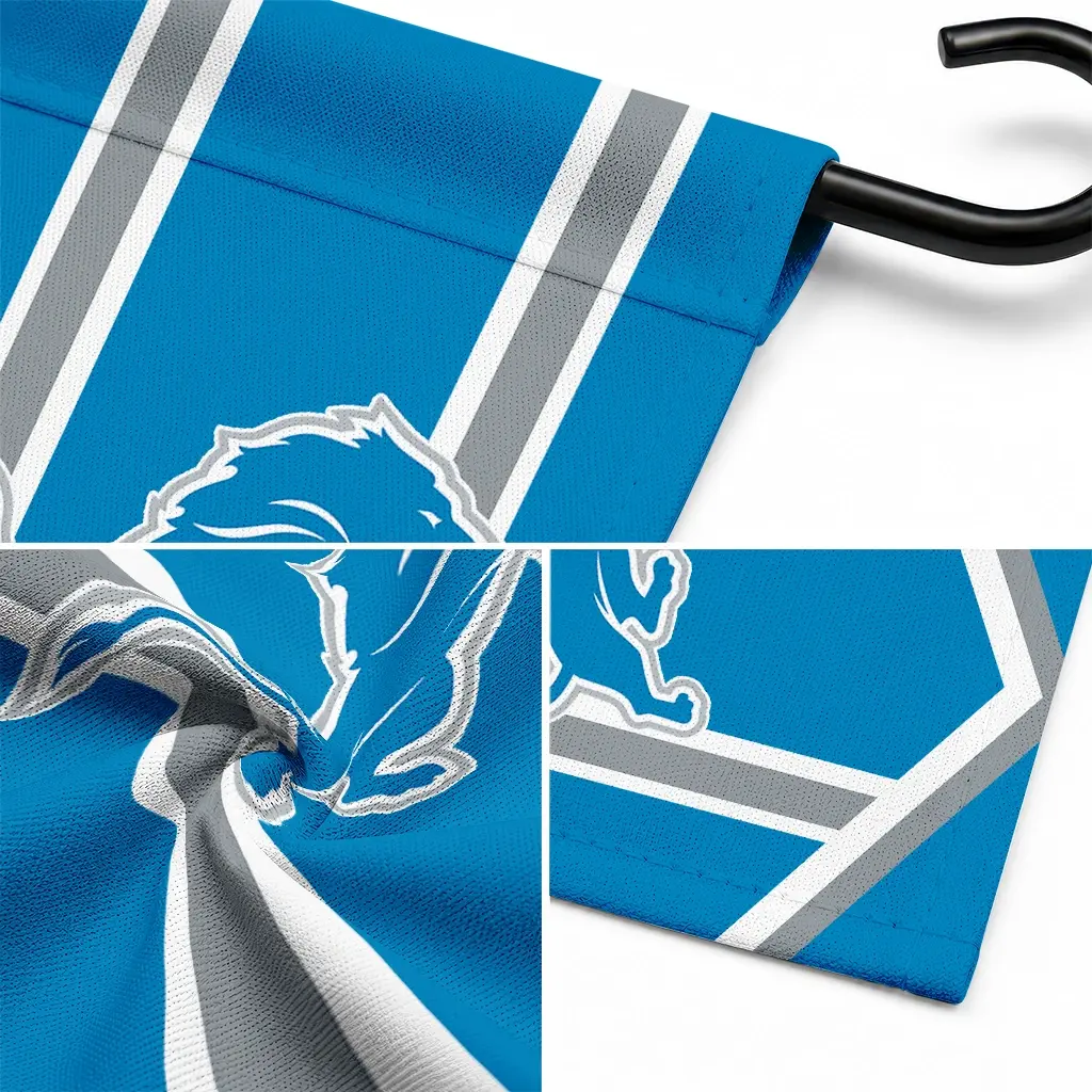 Detroit Lions Garden Flag Custom Chevron Stripes Blue Latest Model Detroit Lions Garden Flag Custom Chevron Stripes Blue Latest Model