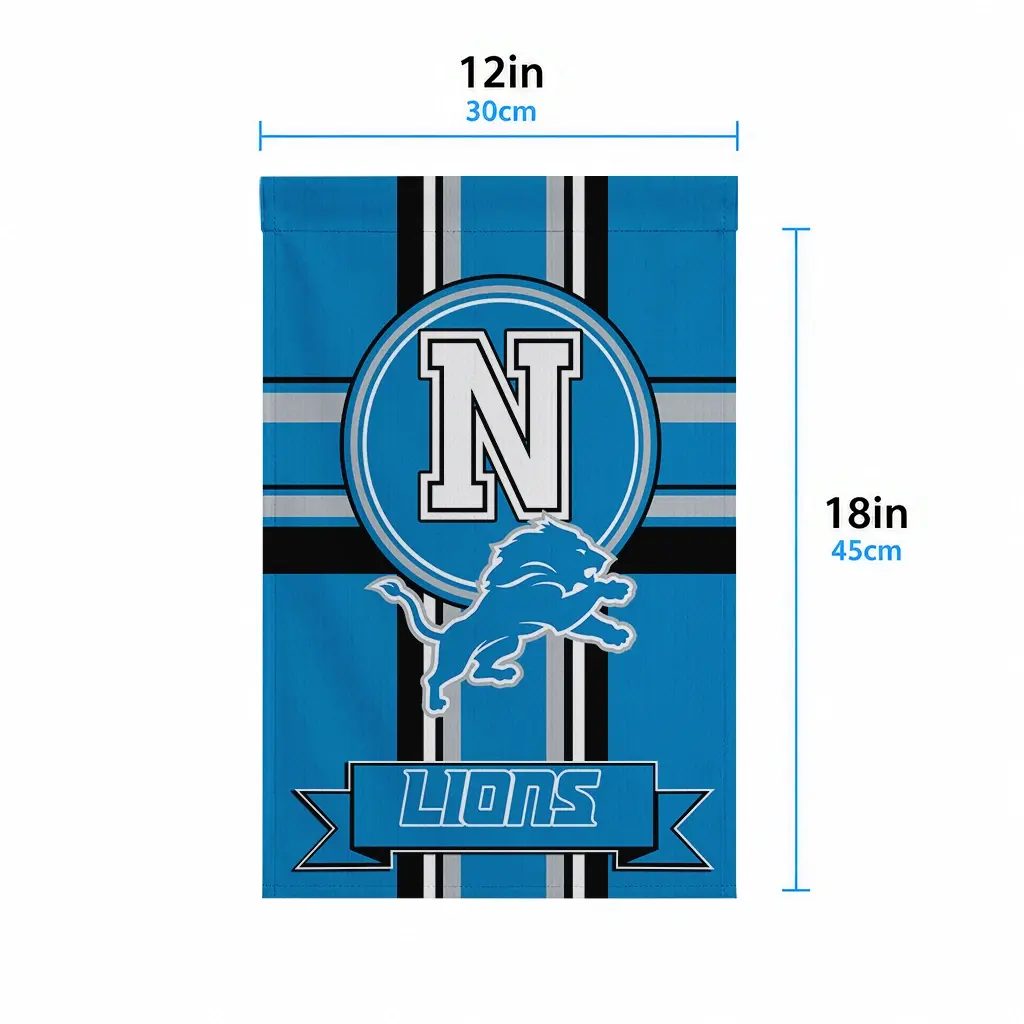 Detroit Lions Garden Flag Custom Circle Medallion Blue High Quality Detroit Lions Garden Flag Custom Circle Medallion Blue High Quality