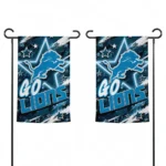 Detroit Lions Garden Flag Customized Glowing Star Blue Best Selling