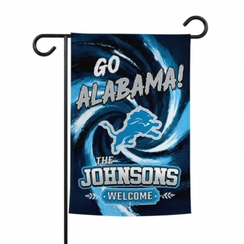 Detroit Lions Garden Flag Customized Swirl Vortex Blue Best Selling