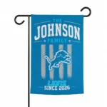 Detroit Lions Garden Flag Personalized Distressed Stripes Blue Best Selling