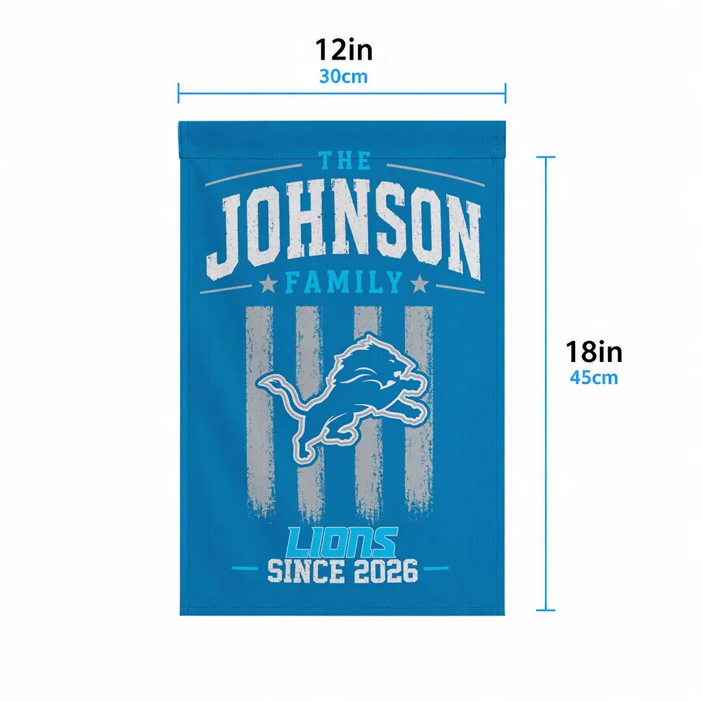 Detroit Lions Garden Flag Personalized Distressed Stripes Blue High Quality Detroit Lions Garden Flag Personalized Distressed Stripes Blue High Quality