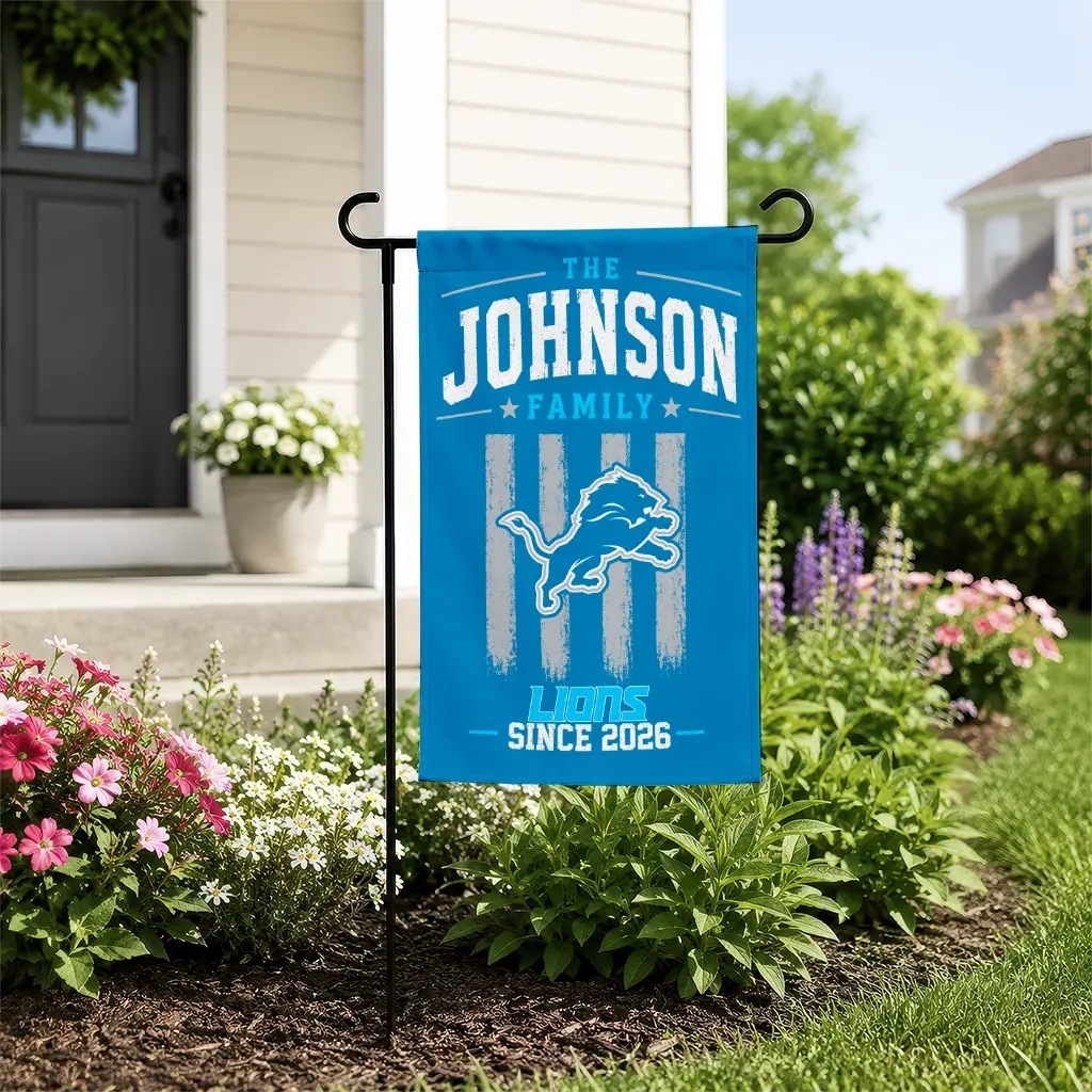 Detroit Lions Garden Flag Personalized Distressed Stripes Blue New Arrival Detroit Lions Garden Flag Personalized Distressed Stripes Blue New Arrival