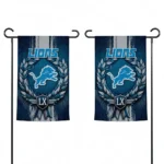 Detroit Lions Garden Flag Personalized Laurel Wreath Blue Best Selling