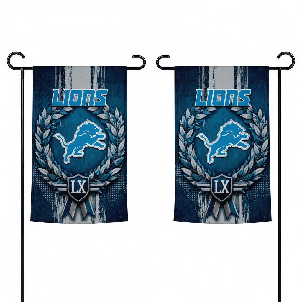 Detroit Lions Garden Flag Personalized Laurel Wreath Blue Fashion Forward Detroit Lions Garden Flag Personalized Laurel Wreath Blue Fashion Forward