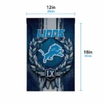 Detroit Lions Garden Flag Personalized Laurel Wreath Blue Best Selling