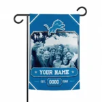 Detroit Lions Garden Flag - Personalized Photo Frame Blue