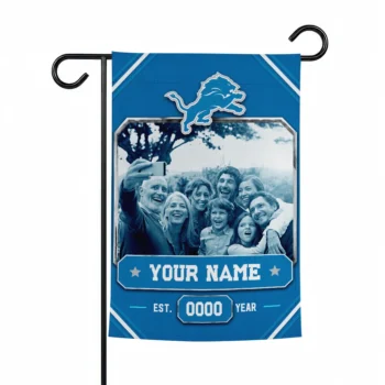 Detroit Lions Garden Flag - Personalized Photo Frame Blue