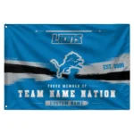Detroit Lions House Flag Custom Brushed Streaks Blue Best Selling