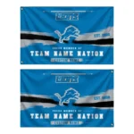 Detroit Lions House Flag Custom Brushed Streaks Blue Best Selling