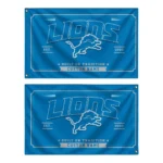 Detroit Lions House Flag Custom Ornate Border Blue Best Selling
