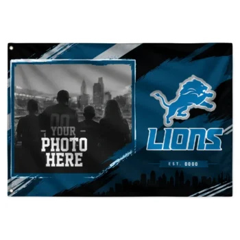 Detroit Lions House Flag Personalized Framed Photo Blue Black Best Selling