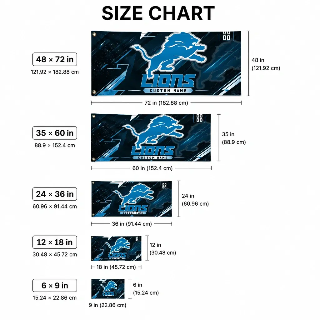 Detroit Lions House Flag Personalized Speed Slashes Blue High Quality Detroit Lions House Flag Personalized Speed Slashes Blue High Quality