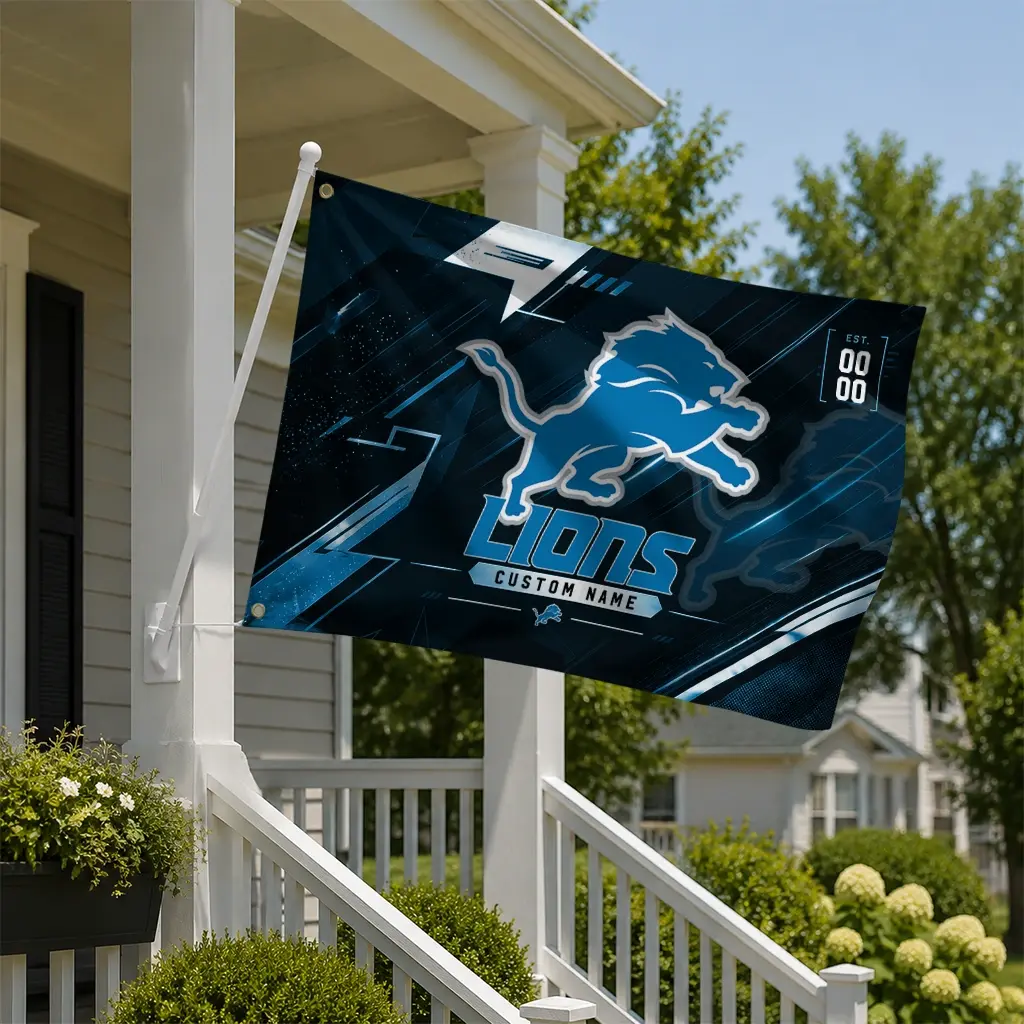 Detroit Lions House Flag Personalized Speed Slashes Blue New Arrival Detroit Lions House Flag Personalized Speed Slashes Blue New Arrival